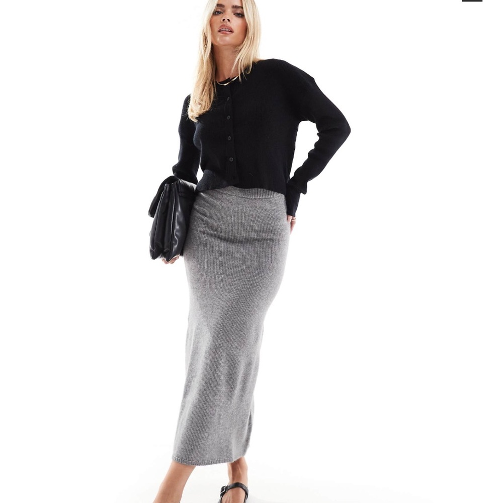 NWOT ASOS Petite Gray Maxi Skirt